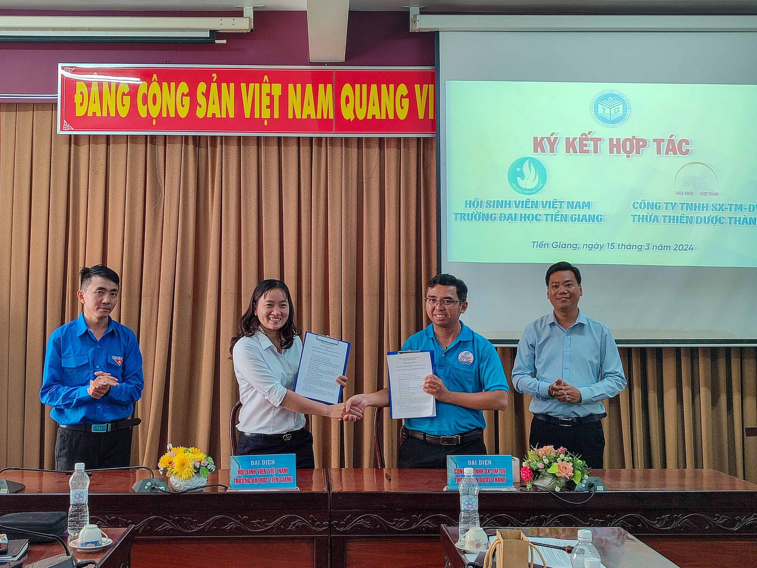 Hội Sinh viên Việt Nam Trường Đại học Tiền Giang ký kết hợp tác với doanh nghiệp